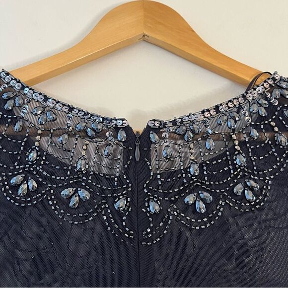 Alex Evenings Beaded Sweetheart Neck Long Sleeve Illusion Neckline Dress 12, NWT - Picture 12 of 15